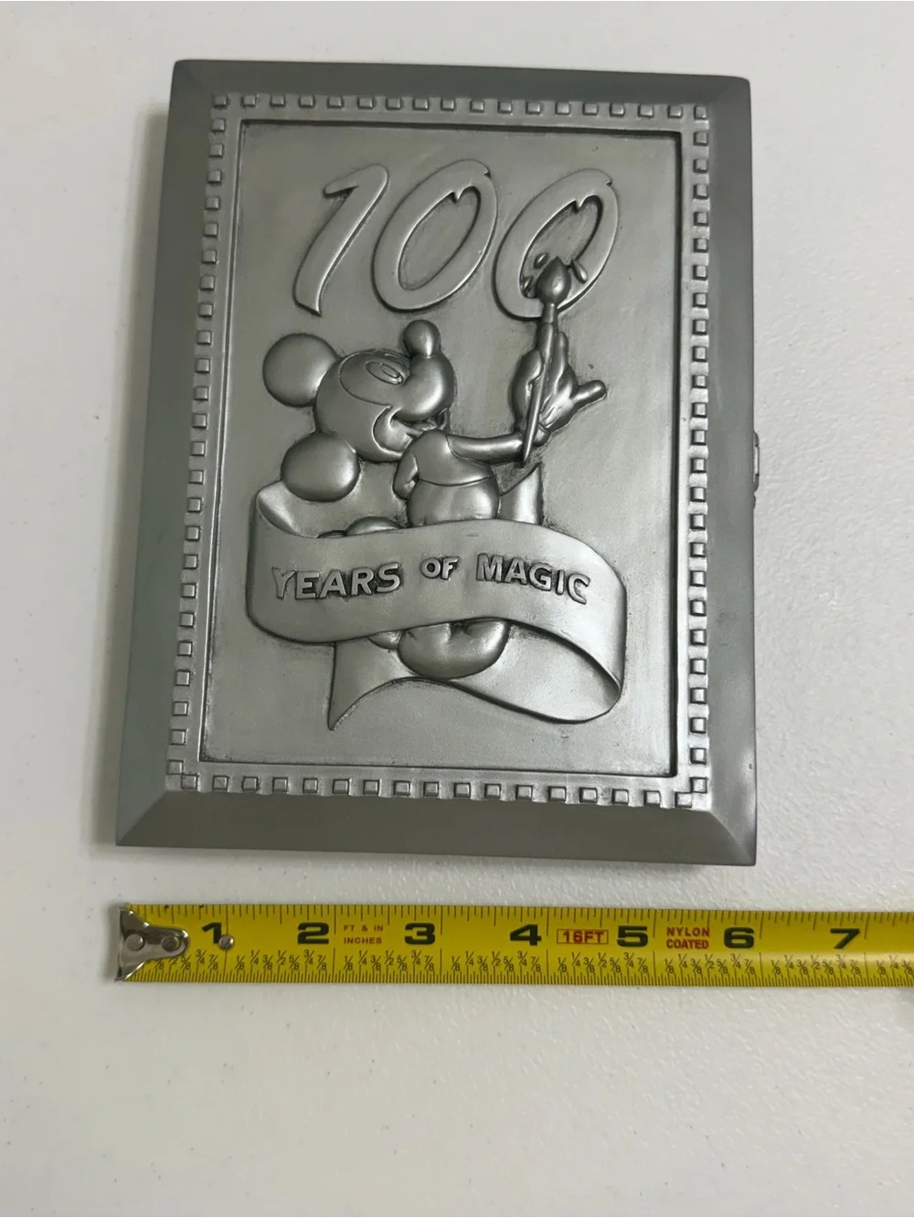 Disney Parks Pewter 100 Years Of Magic Photo Frame & Mickey Pin Set Vintage⁠